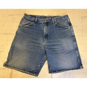 Wrangler Jean Denim Shorts Men 34 Blue Relaxed Casual Style 606W1DH Vtg Thrashed
